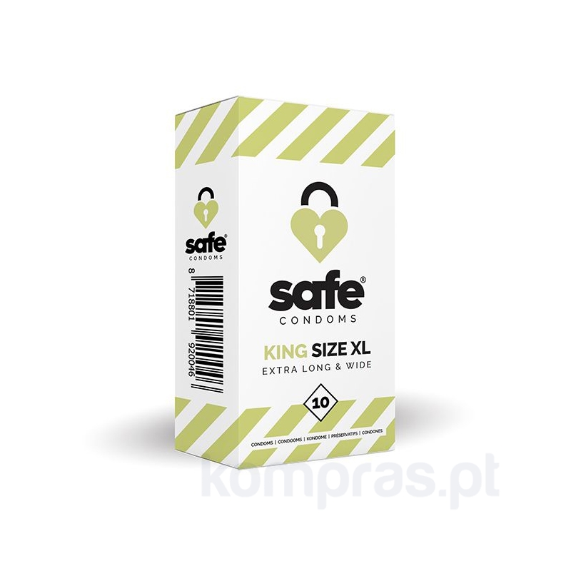 Caixa de 10 unidades Preservativos King Size XL Safe