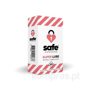 Caixa de 10 unidades de Preservativos Super Lube Safe